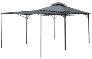 Outsunny Foișor de Grădină 3.2x3.2 m cu Acoperiș Extensibil, Foișor de Exterior cu Acoperiș Dublu Ventilat, Găuri de Drenaj, Cadru Metalic, pentru Grădină, Balcon, Petreceri, Terasă, UV30+, Gri Închis | Aosom Romania