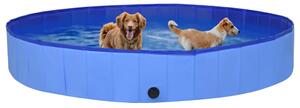 Piscină pentru câini pliabilă, albastru, 300 x 40 cm, PVC