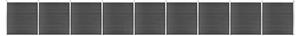 Set de panouri de gard, negru, 1564x186 cm, WPC