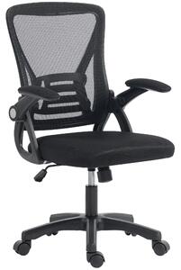 HOMCOM Scaun de Birou din Plasă cu Brațe Rabatabile, Suport Lombar, 59,5 x 56 x 103 cm, Negru | Aosom Romania