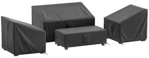 Outsunny Huse pentru Mobilier de Grădină 4 Piese, Impermeabile, Negru | Aosom Romania