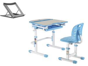 Set birou și scaun copii ergonomic reglabil în înălțime și spătar reglabil în adâncime ErgoK RICO Albastru-Suport tableta CADOU!