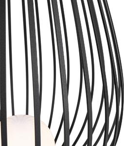 Lampa de podea design neagra cu opal 110 cm - Angela