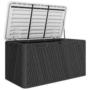 Outsunny Cutie de Depozitare Impermeabilă pentru Exterior cu Capac și Mânere, 115x60x60 cm, Negru | Aosom Romania