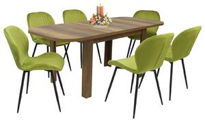 Set masă extensibilă Roma Nuc cu 6 Scaune Opal Olive