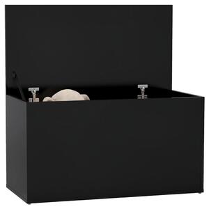 Cufăr de depozitare, negru, 84x42x46 cm, lemn compozit