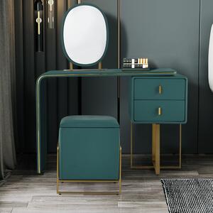 Masuta de toaleta pentru machiaj moderna cu oglinda Culoare - Verde DEPRIMO 17406