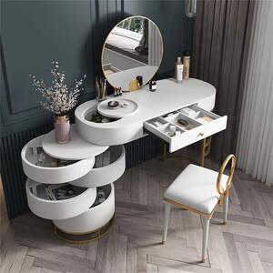 Masuta de toaleta pentru machiaj moderna cu oglinda Culoare - Alb DEPRIMO 12176