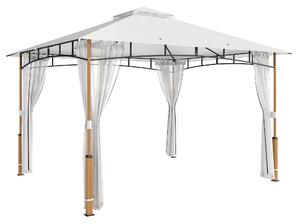 Outsunny Foișor 3 x 3.6 m, Acoperiș Dublu UPF50+ cu Plasă, Crem | Aosom Romania