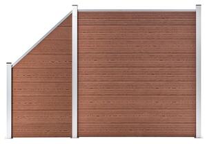 Set panouri gard, 1 pătrat + 1 oblic, maro, 273x186 cm, WPC