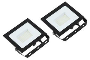 PRIOS Prios LED spot exterior Maikel, 50 W, metal, set de 2 bucăți, Negru, Aluminiu, Modern