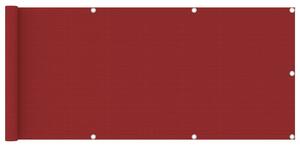 Paravan pentru balcon, roșu, 75x400 cm, HDPE
