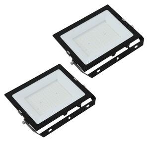 PRIOS Prios LED spot exterior Maikel, 150 W, metal, set de 2 buc, Negru, Aluminiu, Modern