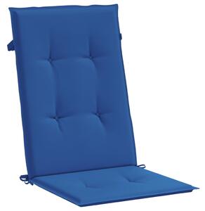 Perne scaun spătar înalt, 6 buc., albastru, 120x50x3 cm, textil