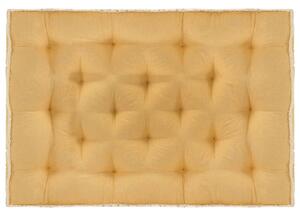 Pernă pentru canapea din paleți, galben, 120 x 80 x 10 cm