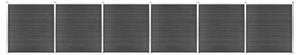 Set de panouri de gard, negru, 1045x186 cm, WPC