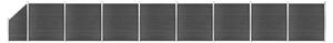 Set de panouri de gard, negru, 1484x(105-186) cm, WPC