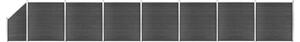 Set de panouri de gard, negru, 1311x(105-186) cm, WPC