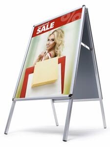 Cartelă publicitară A2, colț rotund, profil 25 mm, aluminiu