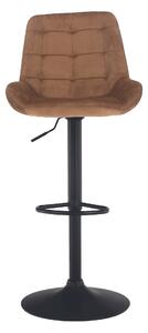 Scaun de bar CHIRO NEW, maro, stofa catifelata, 54x57x98/116 cm