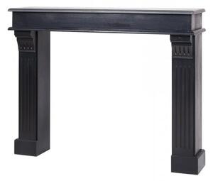 Consola pentru semineu, negru, din lemn de pin, cu aspect clasic, Lyon