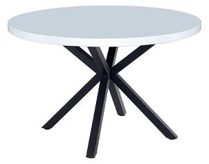 Masa MEDOR, alb mat/negru, metal, 120x120x76 cm