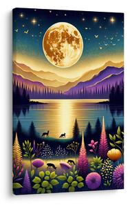 Tablou peisaj nocturn magic cu lună