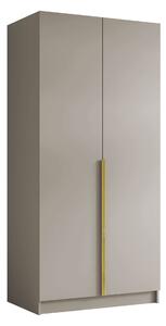 Dulap Closico Staton I, Cașmir, Auriu, 215x100x58cm, 101.6 kg, Uși dulap: Cu balamale, Numărul de rafturi: 5, Numărul de rafturi: 5