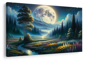 Tablou vale magică în lumina lunii
