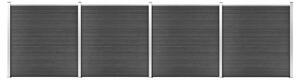 Set de panouri de gard, negru, 699x186 cm, WPC