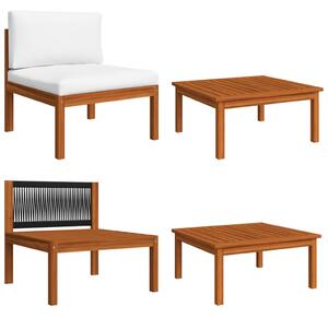 Set mobilier de grădină cu perne, 2 piese, lemn masiv acacia