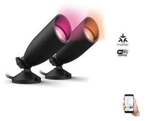 WiZ - Set 2x LED RGBW spot exterior dimabil 10W 230V IP65 Wi-Fi