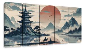 Tablou 5-piese seară liniștită în Japonia