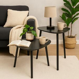 Set 2 mese de cafea Trends4You, triunghiulare, negru