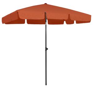 Umbrelă de plajă, cărămiziu, 200x125 cm
