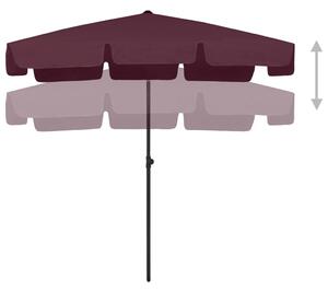 Umbrelă de plajă, roșu bordo, 200x125 cm