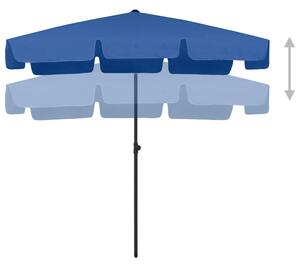 Umbrelă de plajă, albastru azuriu, 200x125 cm
