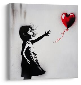 Tablou inimă în vânt street art
