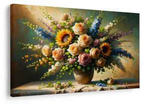 Tablou buchet romantic de flori