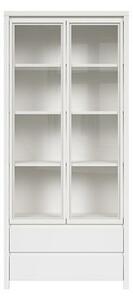 Vitrina living moderna alba mat Kaspian, 90X40,5X200,5 CM
