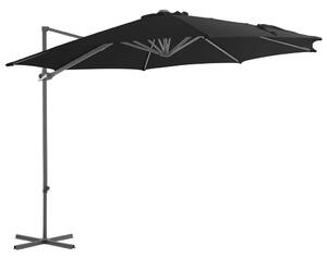 Umbrelă în consolă cu stâlp din oțel, negru, 300 cm