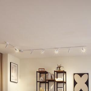 Lindby Sistem de șine 48 V Lumaro, spoturi, 7 becuri, alb, Ø4cm, dimabil, reglabil, Alb, Camera de zi / sufragerie, Aluminiu, Modern, Plafon cu flacără multiplă