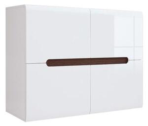 Comoda pentru hol 4 usi alb lucios AZTECA TRIO, 105X41X84 CM