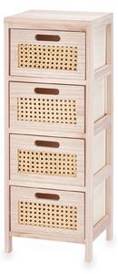 Comoda cu 4 sertare, impletitura vieneza, 25 x 27 x 73 cm