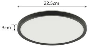 Plafonieră LED pentru baie Brilagi ULTRA SLIM LED/12W/230V d. 22,5 cm negru IP54