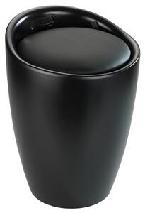 Coș de rufe cu scaun CANDY, negru mat, 2in1, WENKO