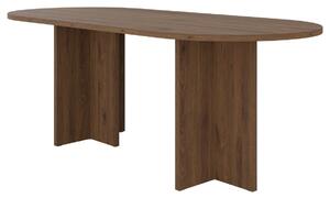 Masă de dining ovală Loen, nuc okapi (203x90 cm)