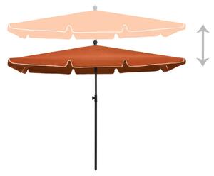 Umbrelă de grădină cu stâlp, cărămiziu, 210x140 cm