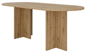 Masă de dining ovală Loen, stejar artizanal (203x90 cm)