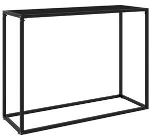 Masă consolă, negru, 100x35x75 cm, sticlă securizată